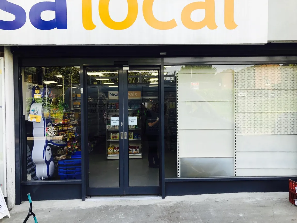 Automatic sliding doors installed at a convenience store