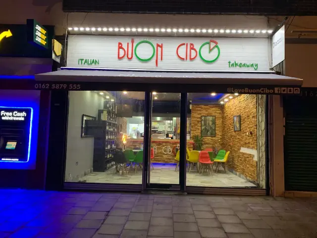 Glass shopfront and entrance fitted for Buon Cibo Italian restaurant