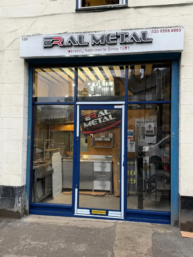 Aluminium shopfront with glazed entrance door for Eral Metal