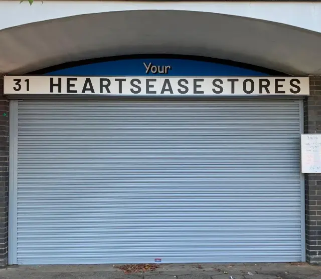 White solid roller shutter for 31 Heartsease Stores