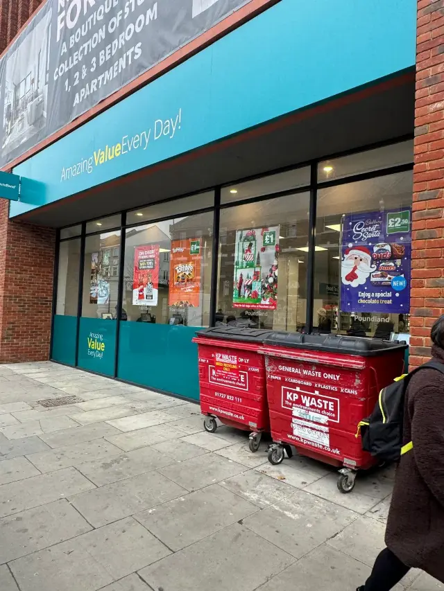 Teal retail shopfront glazing installed for Poundland